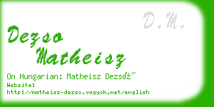 dezso matheisz business card